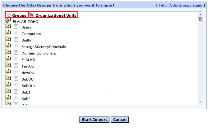 Import OU users from Active Directory